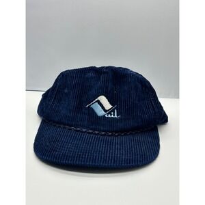 Vintage Vail Mountain Hat Navy Corduroy Snapback Skiing Snowboarding Snapback